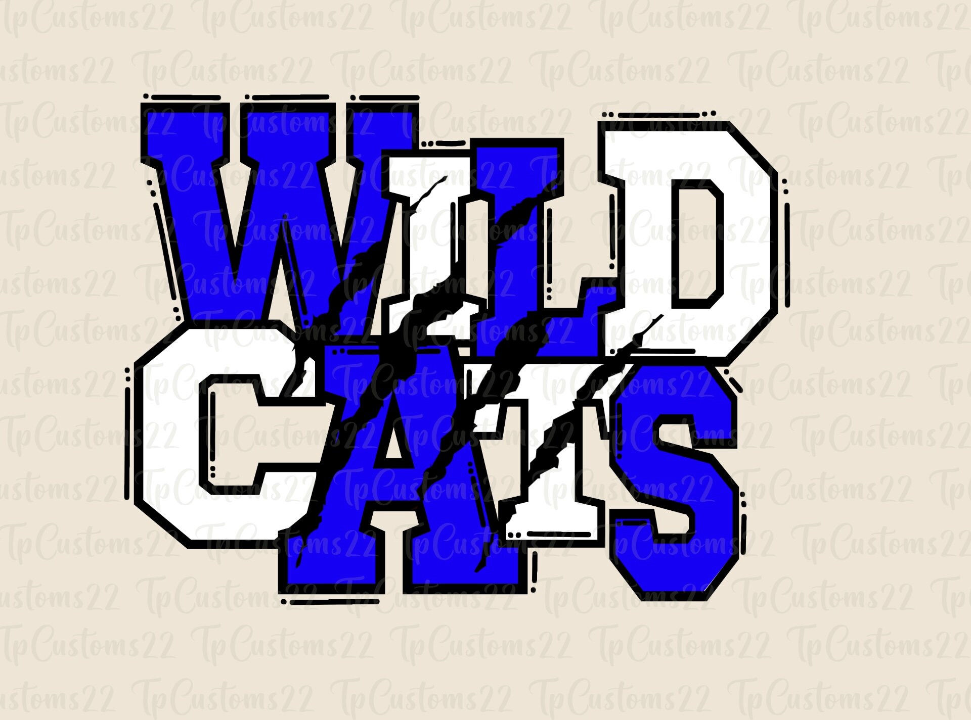 Wildcats Blue Football PNG, School Mascot Png, Blue and White Wildcats, Football Shirt, School Spirit, Team Spirit, Wildcats png