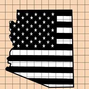 Arizona American Flag Silhouette Shape svg, Arizona State PNG, Arizona state svg, Laser File, Screen Printing File, CNC Cut File