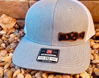 Duck Hunting Hat, Duck Call, Hunting, Fishing, Leather Patch Hat, Richardson 112, SnapBack, Christmas Gift, Gifts for him,