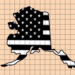Alaska American Flag Silhouette Shape svg, Alaska State PNG, Alaska state svg, Laser File, Screen Printing File, CNC Cut File