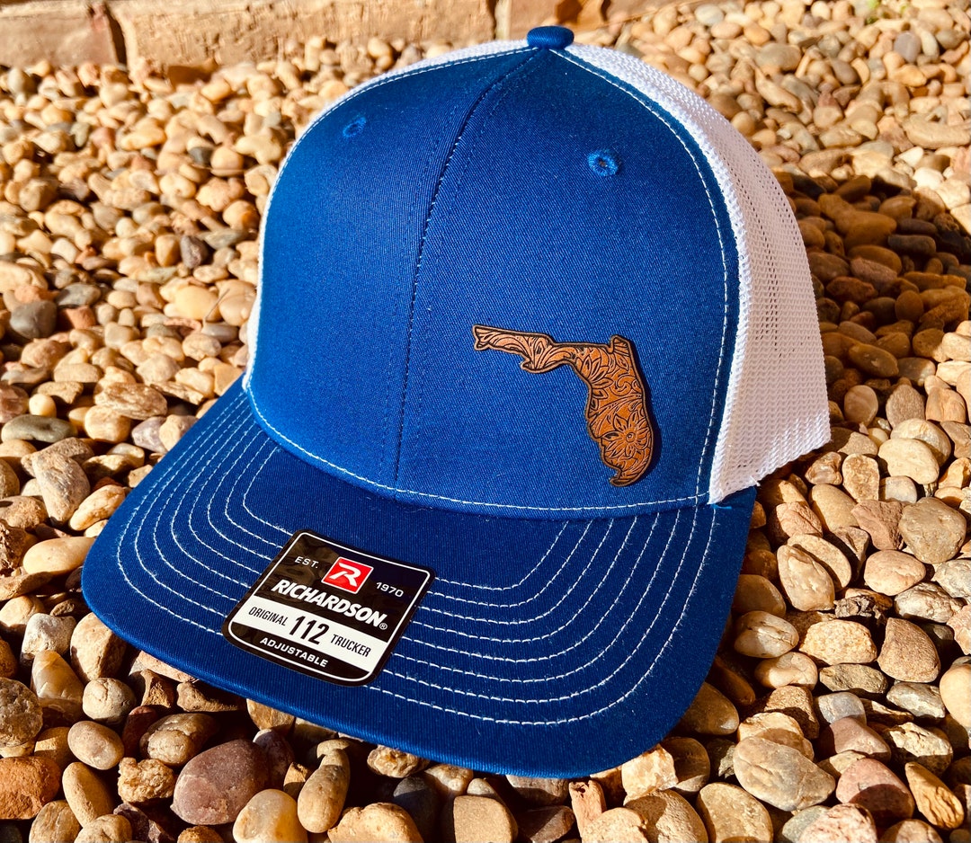 Florida Tooled Leather State Hat, Florida Hat, Faux Tooled Leather Hat