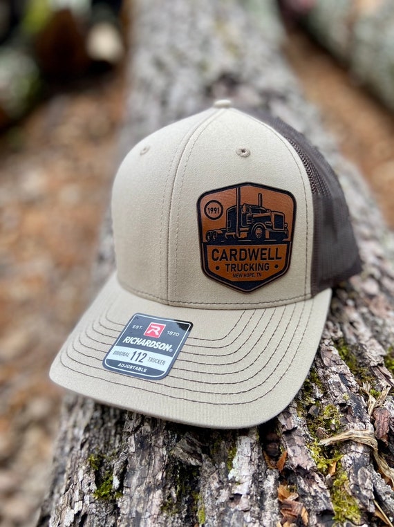 Custom Trucking Company Leather Hats, Company Hat, Hauling Company