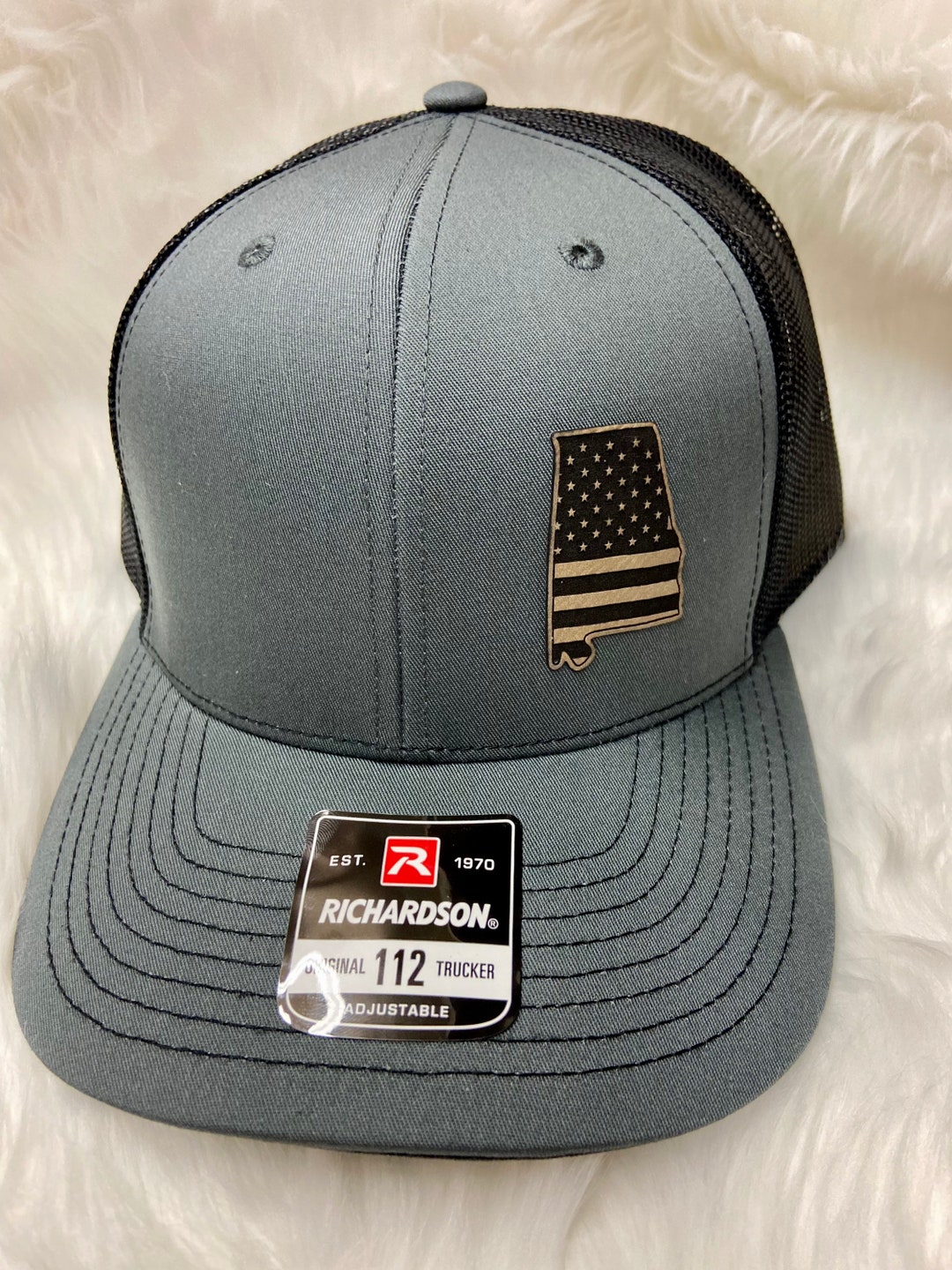 Alabama State Hat Alabama Flag Hat Flag Hat Leather Patch Etsy