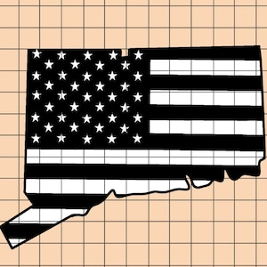 Connecticut American Flag Silhouette Shape svg, Connecticut State PNG, Connecticut state svg, Laser File, Screen Printing File, CNC Cut File