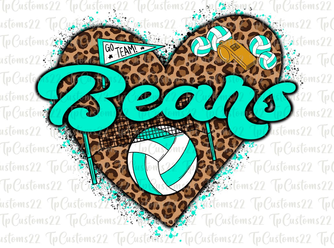 Bears Volleyball PNG, Volleyball Png, Mint Bears, Football Shirt