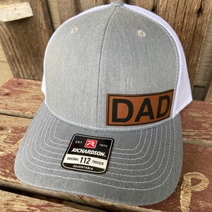 Dad Leather Patch Hat - Leatherette - Richardson 112 Leather Patch Hat, Richardson 112, SnapBack,