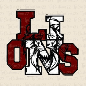 Lions Maroon Football png, schoolmascotte png, kastanjebruine en witte leeuwen, voetbalshirt, schoolgeest, sublimatie, Lions png