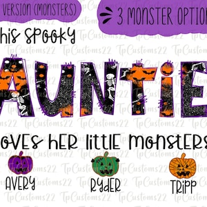 Questa zia ama i suoi piccoli mostri PNG, Halloween Auntie png, Auntie PNG, Halloween png, Camicia spettrale zia, Questa zia PNG