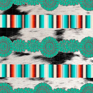 Cowhide Turquoise Serape  Background Png Sublimation Design, Western Background Png, Punchy Background Png, Distressed Pattern Png Downloads