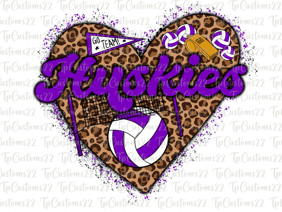 Huskies Volleyball PNG, Volleyball Png, Purple Huskies, Football Shirt, Volleyball Shirt, Team