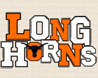 Longhorns Orange Fußball PNG, Schulmaskottchen Png, Orange und weiße Longhorns, Fußballtrikot, Schulgeist, Teamgeist, Longhorns png
