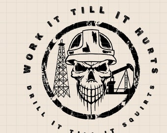 Oilfield Roughneck Skull Hard Hat PNG, Roughneck PNG, Oilfield worker png, SVG, sublimation, digital Design, Oil Rig Sublimation,