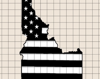 Idaho American Flag Silhouette Shape svg, Idaho State PNG, Delaware state svg, Laser File, Screen Printing File, CNC Cut File