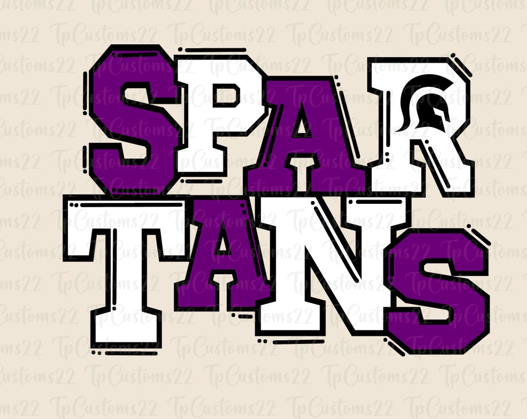 Spartans Purple Football PNG, School Mascot Png, Purple and White ...