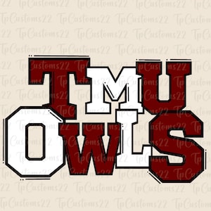 TMU Owls Maroon Football PNG, School Mascot Png, Maroon and White Owls, Football Shirt, School Spirit, Team Spirit, Owls png