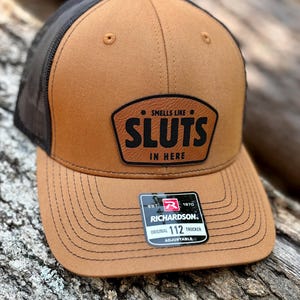 Smells like S*uts in Here Hat, Dark Humor Hat, Dirty Hat, Butt Hat, Big Butt Hat, Big Booty humor, Leather Patch Hat, Richardson 112