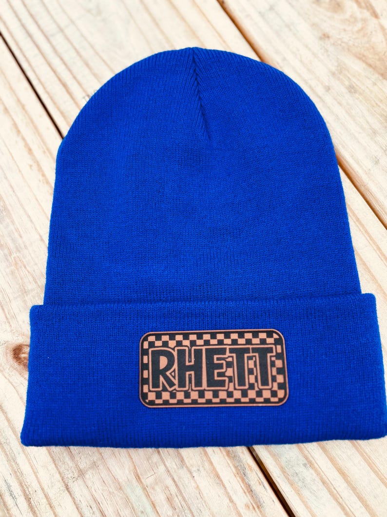 Rhett Lettering Personalized Name Beanie, Kids and Adult Name Personalized Beanie ...