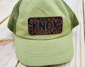 Baby Trucker Hat, Name Personalized Hat, Toddler Custom Hat, Personalized Boys Hat, Baby Name Hat, Youth Custom Hat, Leather Patch Hat,