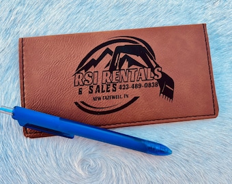 Personalized Checkbook Cover, Custom Leather Checkbook, Engraved Checkbook, Business Checkbook, Leather Checkbook, Corporate gift, Checkbook