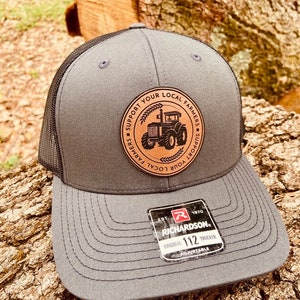 Custom Ranch Brand Leather Hats, Cattle Brand Hat Leather Patch Hat, Richardson 112, SnapBack, Christmas Gift, Gift for Him