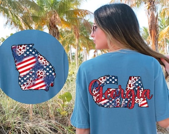Patriotic Georgia Png Sublimation Design, State Png, Georgia Png, 4th of July Png, Georgia State Png, Png Downloads