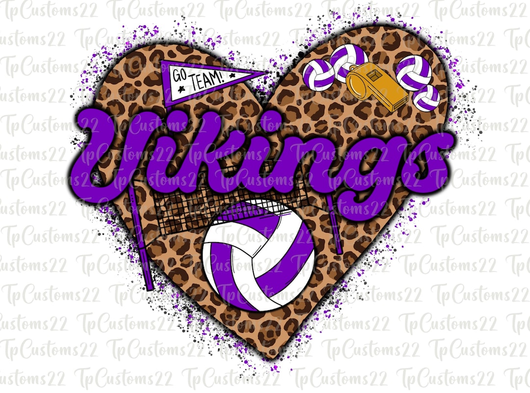 Vikings Volleyball PNG Volleyball Png Purple Vikings Etsy