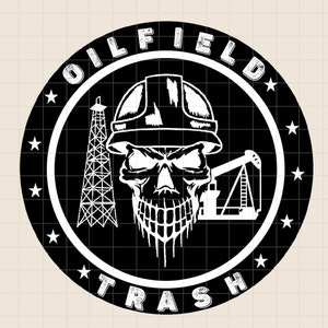 Oilfield Roughneck Skull Hard Hat PNG, Rig Trash, Roughneck PNG, Oilfield worker png, SVG, sublimatie, digitaal ontwerp, booreiland sublimatie,