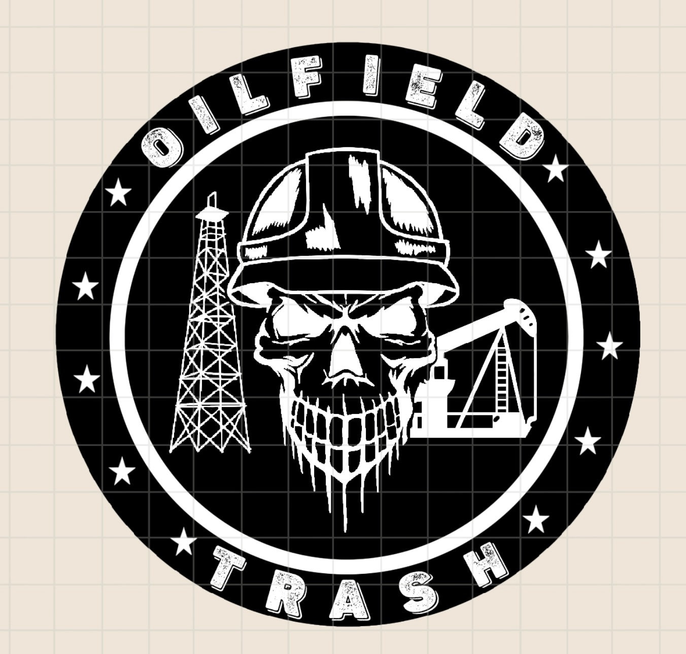 Oilfield Roughneck Skull Hard Hat PNG Rig Trash Roughneck Etsy