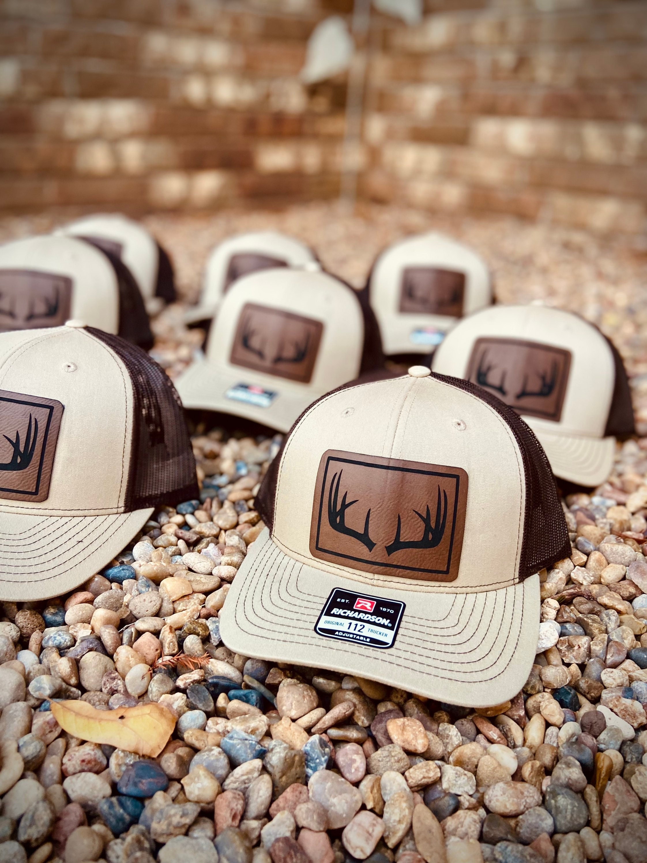 Hunting, Fishing, Leather Patch Hat, Richardson 112, SnapBack,