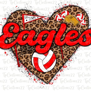 Eagles Volleyball PNG, Volleyball Png, Red Eagles, Football Shirt, Volleyball shirt, Team Spirit, Sublimation, Volleyball png