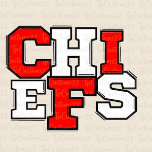 Chiefs Red Football PNG, School Mascot Png, Red and White Chiefs, Football Shirt, School Spirit, Team Spirit, Chiefs png, Chiefs Red png,