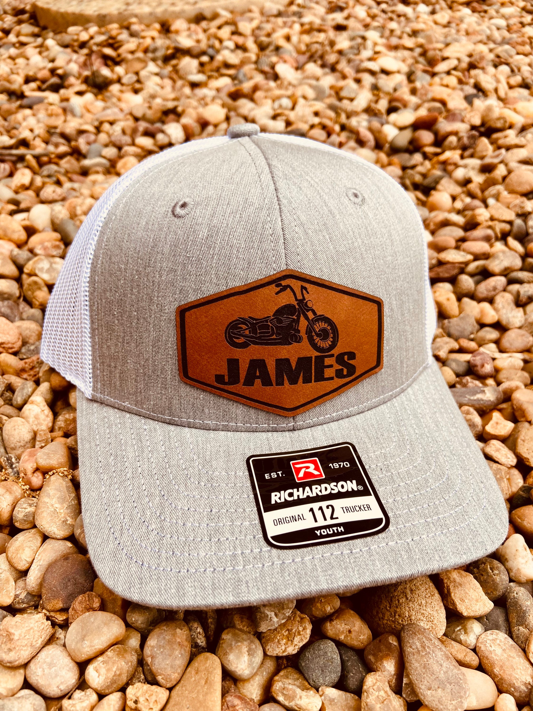 Retro Harley Fing Davidson Trucker Hat - Richardson 112 - USA Embroidered Biker Original Finns Leather Logo Richardson 112 Trucker Hat – Green main image 2
