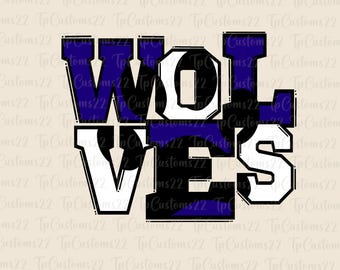 Wolves Navy Football PNG, School Mascot Png, Navy and White Wolves, Football Shirt, School Spirit, Team Spirit, Wolves png, Wolves Navy png,
