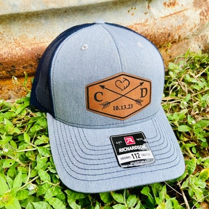 Custom Fishing Wedding Hats, Grooms Hat, Hats for Wedding Party, Groomsmen Hat, Leather Patch Hat, Richardson 112, SnapBack,