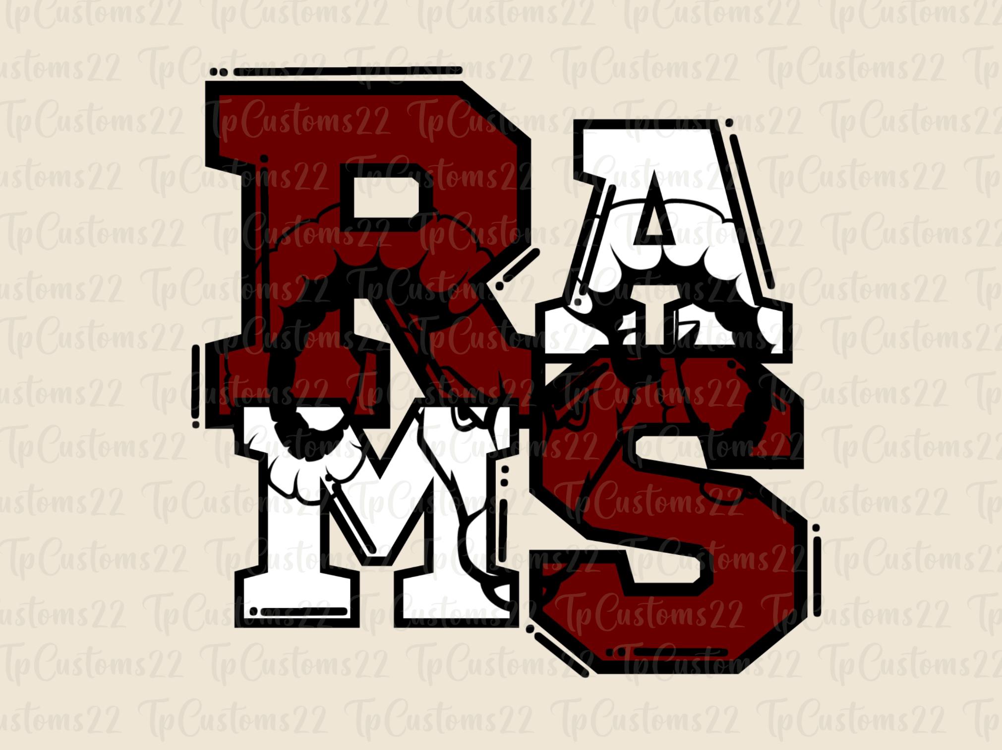 Maroon Ric Rac Cartoon Rams Maroon Football PNG, School Mascot Png, Maroon and White Rams ...