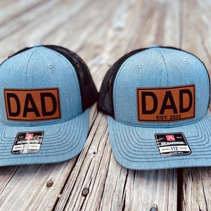 Dad Leather Patch Hat - Leatherette - Richardson 112 Leather Patch Hat, Richardson 112, SnapBack, Christmas Gift, Gift for Dad, New dad gift