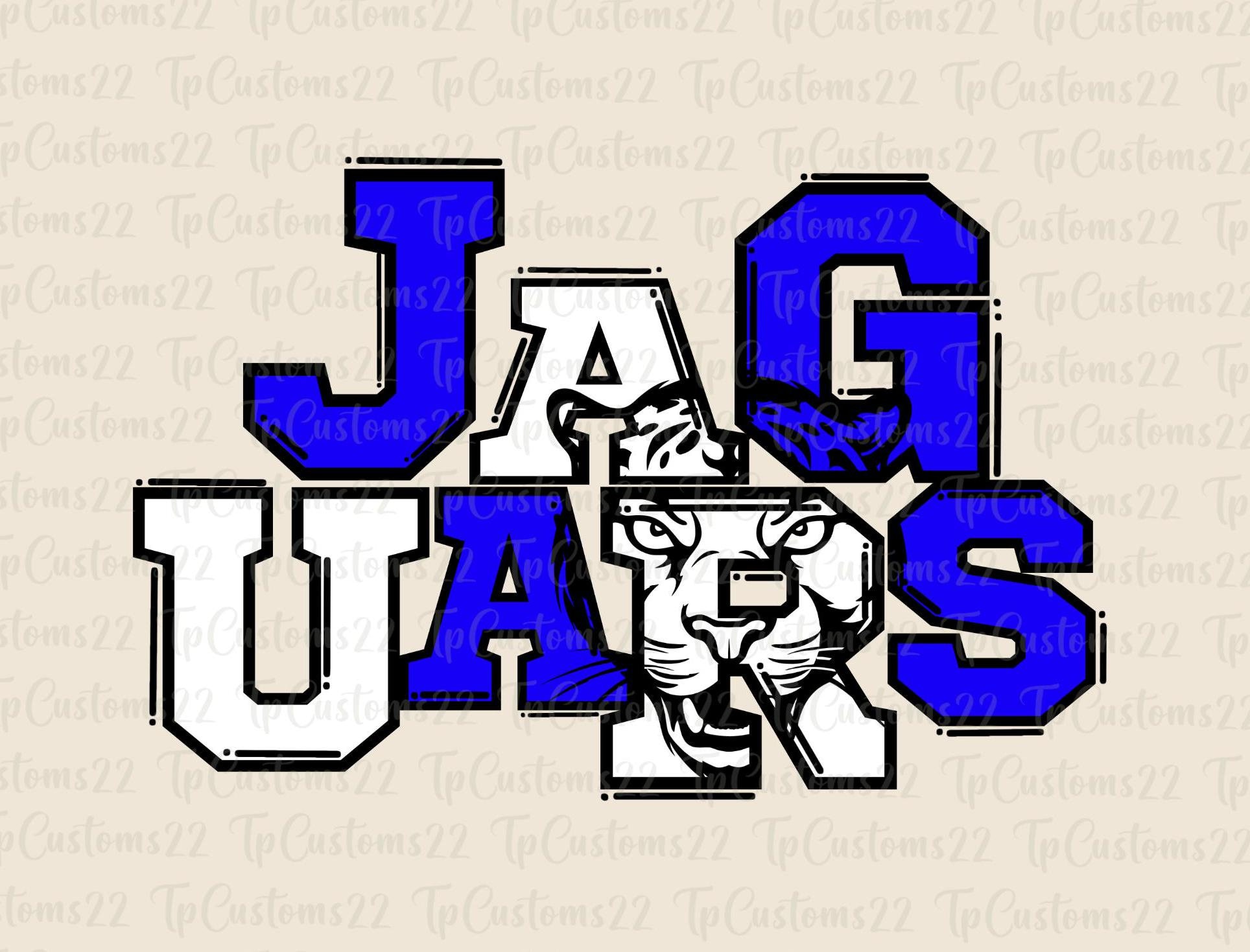 Jaguars Blue Football PNG, Schulmaskottchen Png, Blue & White Jaguars, Fußballtrikot, Schulgeist, Teamgeist, Jaguare Png, Team Png,