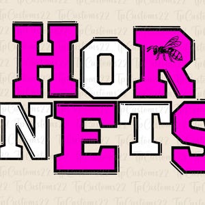Hornets Pink Football PNG, School Mascot Png, Pink and White Hornets, Football Shirt, School Spirit, Team Spirit, Hornets png