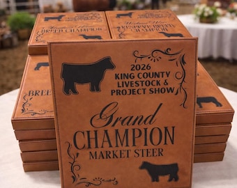 Livestock Steer Show Award Plaque, Steer Show Award, Cattle Show Award, Personalized Show Award, Custom Livestock Show Award, Youth Fair,