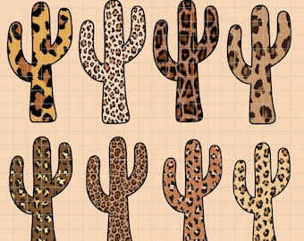 Leopard Cactus Bundle Png Sublimation Design, Western Background Png, Punchy Background Png, Distressed Pattern Png Downloads