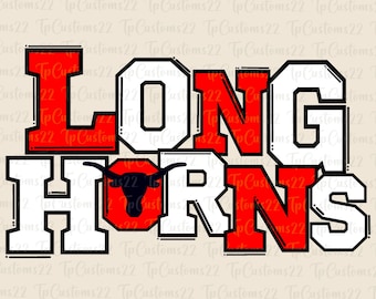 Longhorns Red Football PNG, Mascote da escola Png, Longhorns vermelhos e brancos, Camisa de futebol, Espírito escolar, Espírito de equipe, Longhorns png