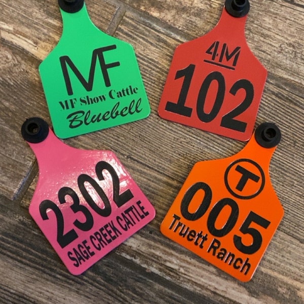 Custom cattle tags engraved etsy