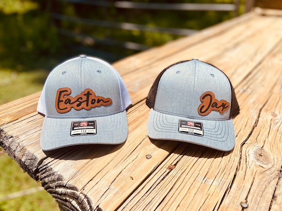 Kids Name Personalized Hat Kids Hat Personalized Boys Hat Youth Custom Hat Leather Patch Hat Richardson 112 Snapback Etsy