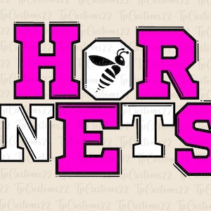 Hornets Pink Football PNG, School Mascot Png, Pink and White Hornets, Football Shirt, School Spirit, Team Spirit, Hornets png