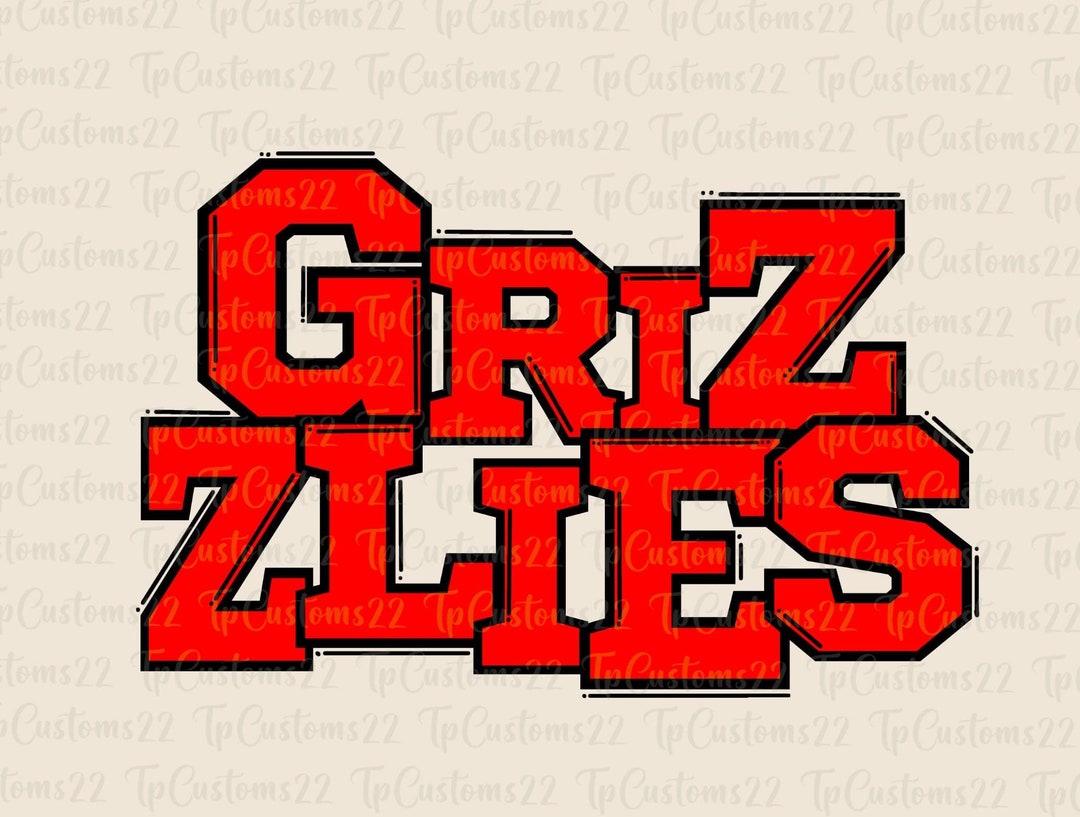 Grizzlies Red Football PNG, School Mascot Png, Red & White Grizzlies ...