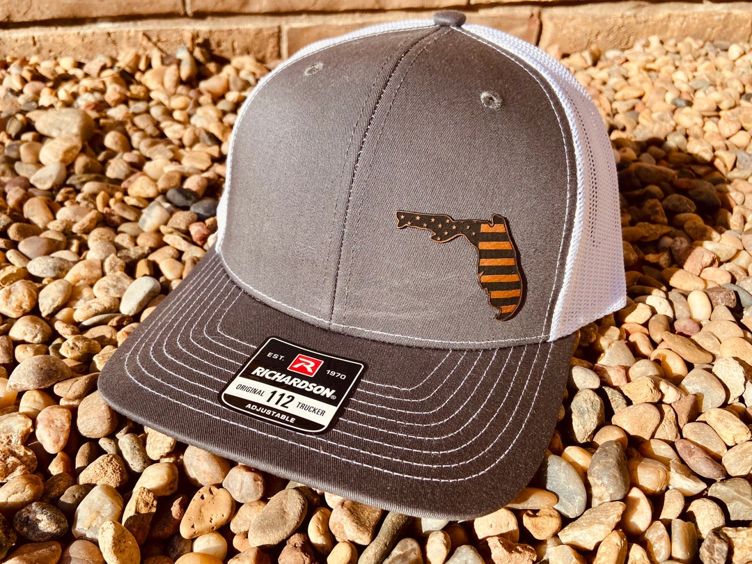 Florida State Hat, Florida Flag Hat, Flag Hat, Leather Patch Hat