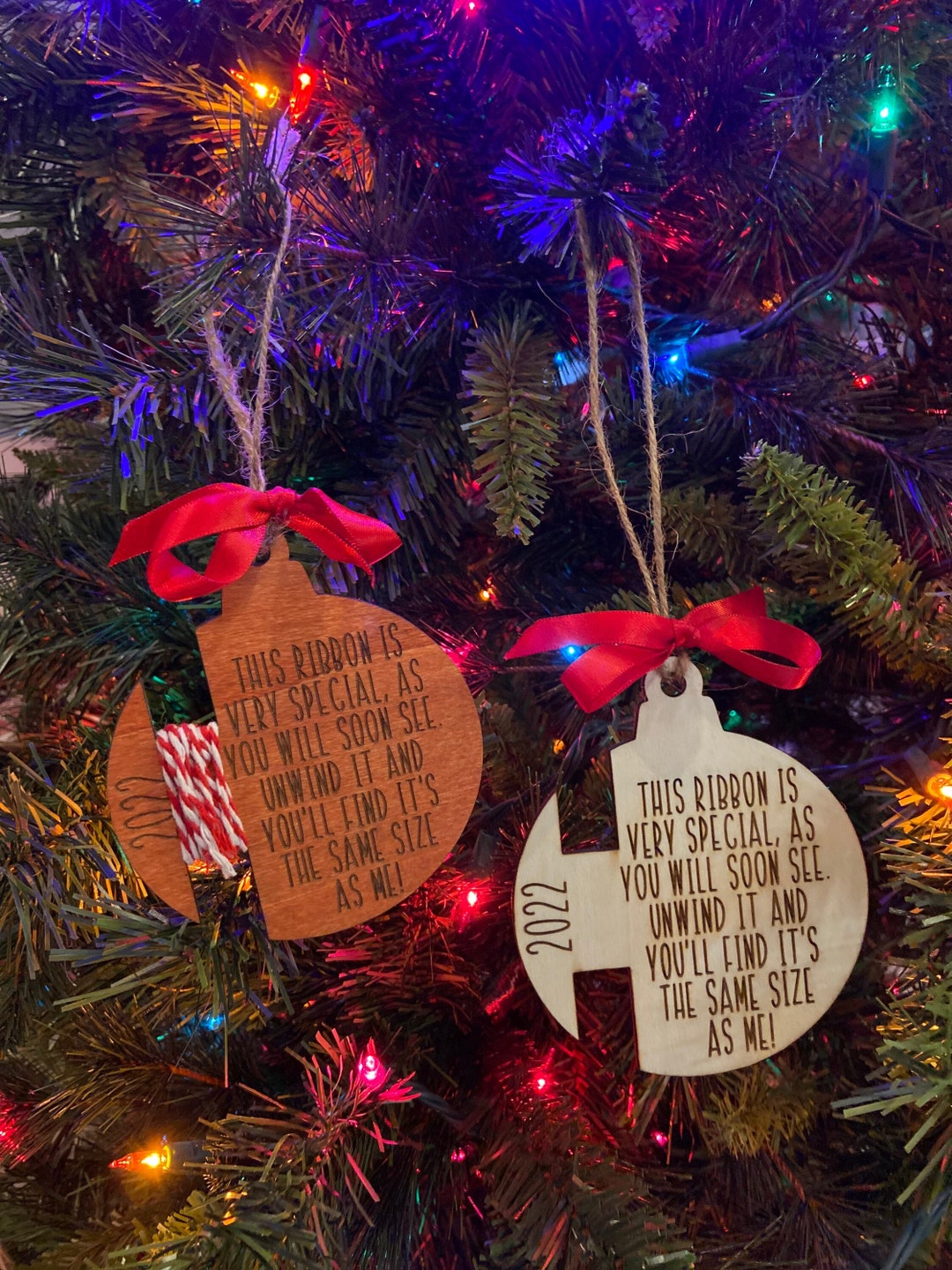 Ribbon Ornament Size Ornament Measure Me Ornament Christmas Etsy