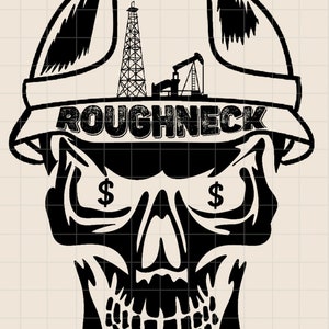 Oilfield Roughneck Skull Hard Hat PNG, Roughneck PNG, Oilfield worker png, SVG, sublimatie, digitaal ontwerp, booreiland sublimatie,