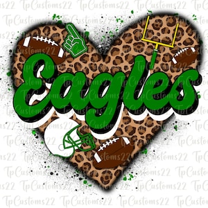 Eagles Football PNG, Football Png, Green and White Eagles, Football Shirt, Team Spirit, Sublimation, Eagles png