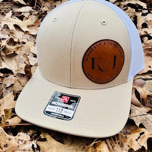 Custom Wedding Hats, Grooms Hat, Hats for Wedding Party, Groomsmen Hat, Leather Patch Hat, Richardson 112, SnapBack, Wedding Hats, Groomsmen